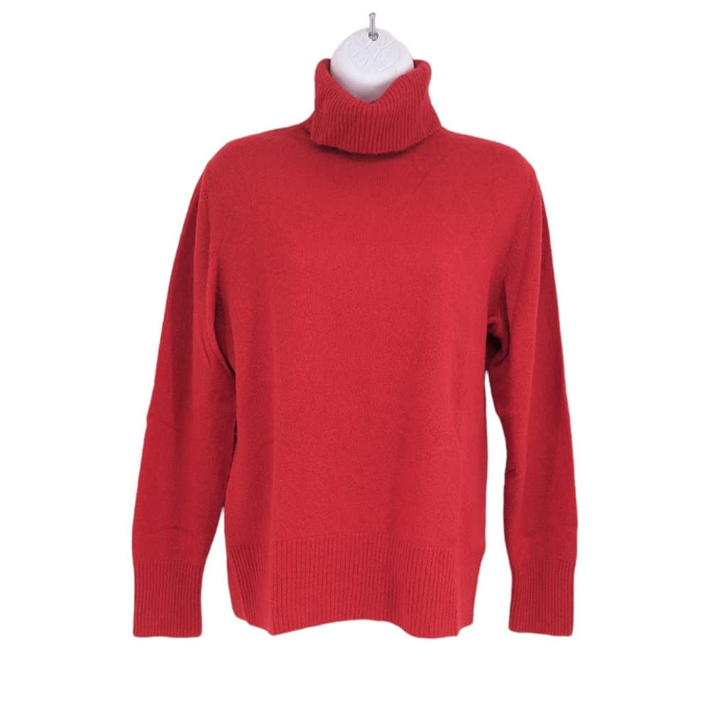 Apt. 9 Red Cashmere Turtleneck Sweater Size Medium - image 1